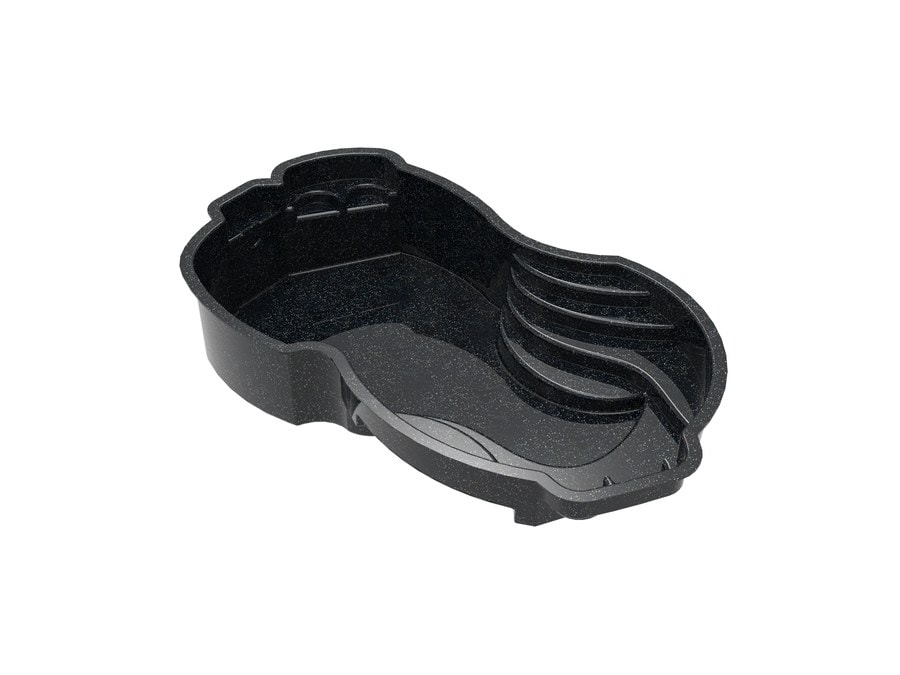 Merrimack 12'x25' fiberglass pool in Volcanic Black - 3/4 view