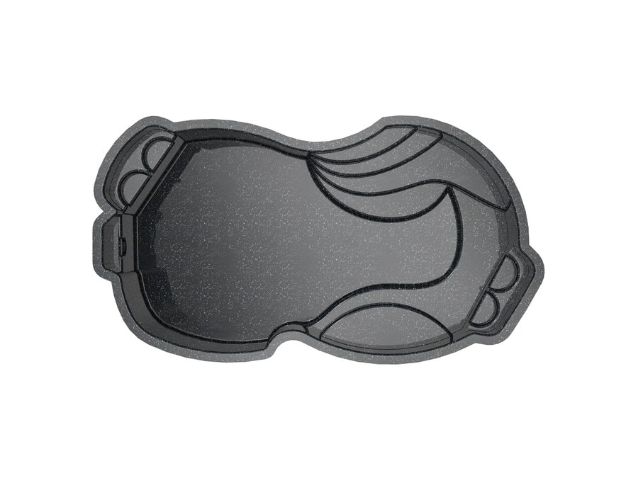 Merrimack 12'x25' fiberglass pool in Volcanic Black - Overhead